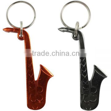 Gift Black Saxophone Shape Alloy Bottle Opener Key Ring