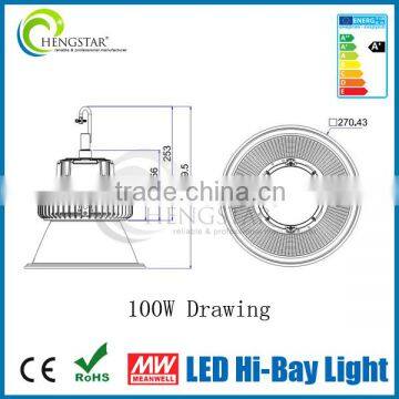 25degree 60degree 100degree Supermarket Illumination Black Color Meanwell Driver Outdoor Warehouse Led hi Bay Hangar Lighting photo-4