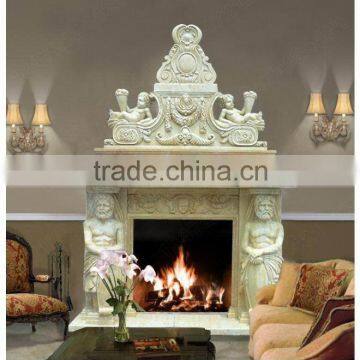 Double Layer Figure Statue Stone Marble Fireplace Surround