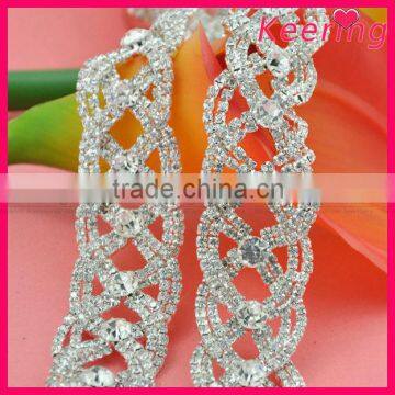 Latest custom design handmade crystal cup rhinestone chain head jewelry WRC-229