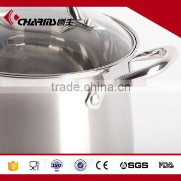2016 ChaoZhou Hot Selling Double Ears Capsuled Bottom Pot With Glass Lid&deep Cooking Pot Cookware With Competitive Price photo-3