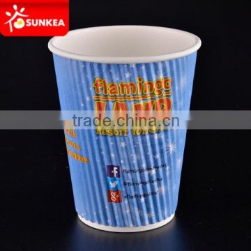 Heat proof custom logo ripple paper cup