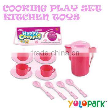 Girls Colorful Mini Kitchen Cooking Play Set Toys