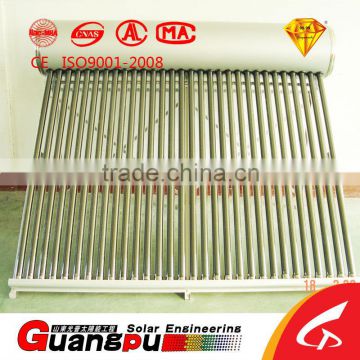 compact non pressurized double vacuum heat pipe solar water heater