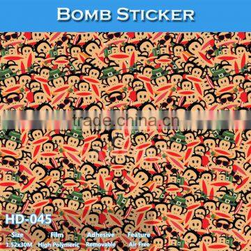 HD-045 CARLIKE Air Free Stylish Bomb Sticker For Car Body Wrapping