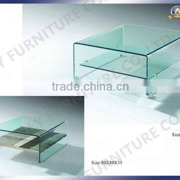 Latest Design Home Layers Novel Modeling Bent Glass Coffee Table
