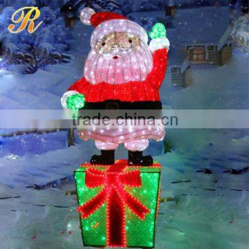 Garden solar lighting led outdoor plastic santa clause