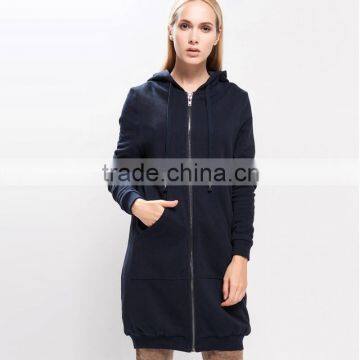 Women's Fine Interlock Fitted Long Zip Hoody with Nickel Zipper OEM Type Clothing Manufacturer Factory Custom Guangzhou