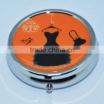 Promotion cheap round custom folding girls personal makeup mirrors