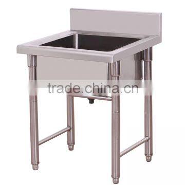 45x45cm Single Bowl Rectangle Square SS Whole Assembled Commercial Cabinet With Sink and Drain Hole photo-3