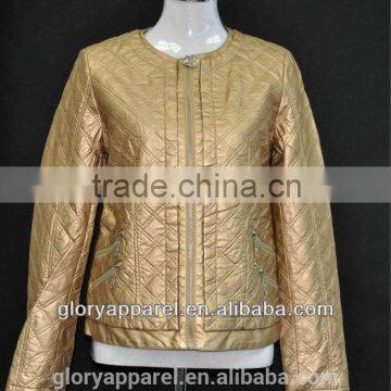 Nice diamond quliting style leather jacekt for women