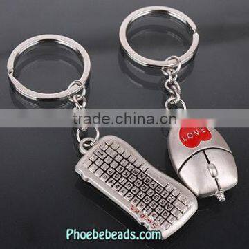 Wholesale Metal Mouse And Keyboard Couple Personalized Keychain PB-KC010