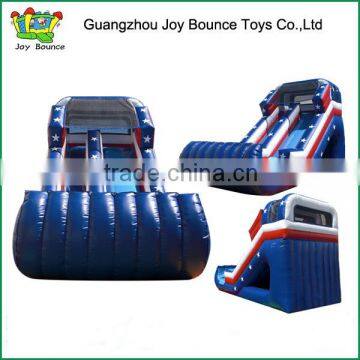 Crazy fun inflatable blue slide from china for sale