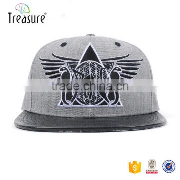 China leather brim snapback hat men