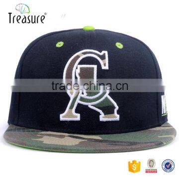 Custom hat supplier felt embroidery logo design camo flat brim snap back closure hip hop cap                        
                                                                                Supplier's Choice