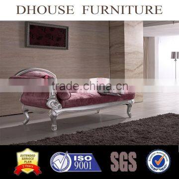 high end solid wood hand carved fabric lounge chaise AL086