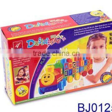 Wholesale plastic kids toy funny carton block intelligent building brick train