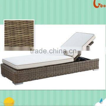 rattan wicker round sun lounger