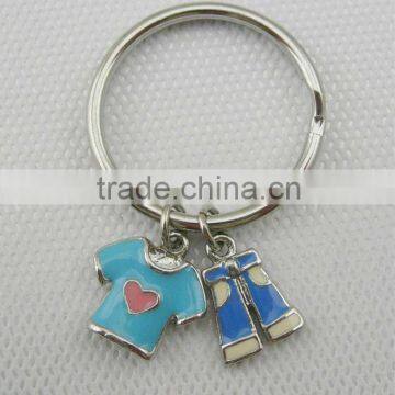 wholesale metal mini t-shirt keychain,good quality,Customized Colors or LOGO and OEM desigtn accept