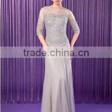 Everning Dress Party dress Trumpet/Mermaid Scoop Neck Floor-Length Chiffon Tulle Mother of the Bride Dress With Beading Sequins