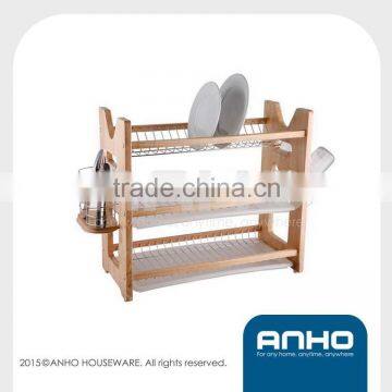 Attractive design M-shape wooden dish rack