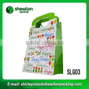 Customized design logo paper bag for gift with new dedign handle