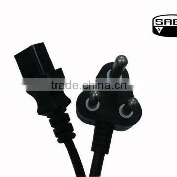 SABS approval south africa power cord with IEC connector