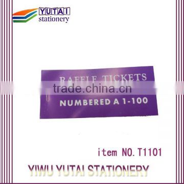 YIWU cheap ticket printing with shear line raffle tickets