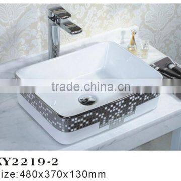 Cheap above counter top retangular bathroom decorative wash basin                        
                                                                                Supplier's Choice