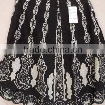 Cotton women circular pattern beautiful dancing wear , summer wear black skirts