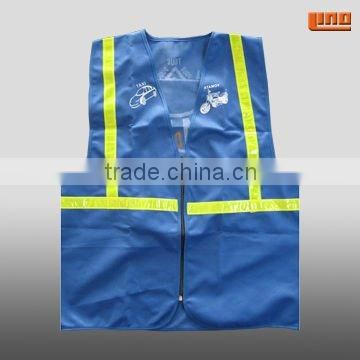 blue high visibility reflective safety vest