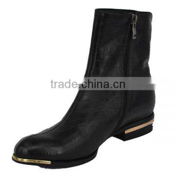 Boots on Sale Black Boots Puppy Heel Leather Ankle Boots photo-4