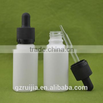 chinese manufacturer 50ml white frosted glass bottle with childproof and tamper evident cap for cosmetic