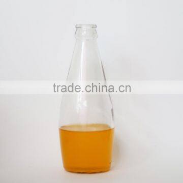 Bowling Shaped Fruit Beverage Juice Glass Bottle With Aluminum Cap And Ring