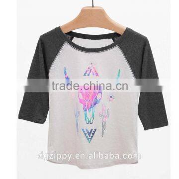 2015 Fasion ox-head printing woman t shirt printing manufacturers china