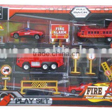 Diecast, metal,alloy deluxe fire action play set toy with en71 7718F-1