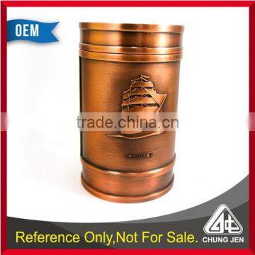 Good grade customized metal antique round tea tin box