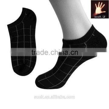 MENS Lattice Black Bamboo Fiber Cotton Ankle Soft SOCKS photo-4