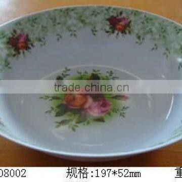 Melamine nice design plastic big flat bowl