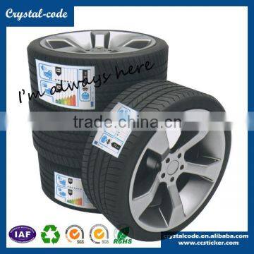 Adhesive Auto tyre lable sticker with any size, shape, color and material