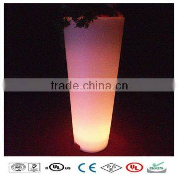 Illuminous plastic Led Light cylinder Flower Pot Hot Sale