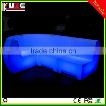 Outdoor Plastic Light up LED Sectional Sofa Used in Bar Nightclub