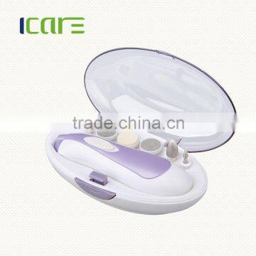 Professional manicure/pedicure set with 6 attachments for buffing/smoothing/contouring/filling