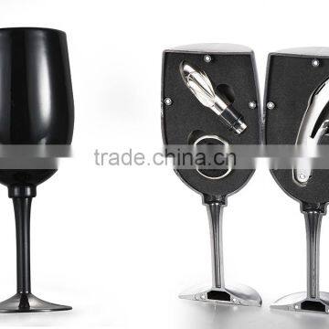 Wine Bottle Shaped Wine Set / 5 Piece Wine Bottle Accessory Gift Set photo-3
