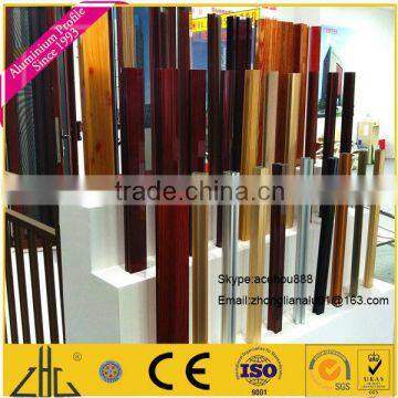 WOW!!!powder coated wood finish window and door aluminum profile,decoration,fence,wooden grain color samples 2013 hot sale