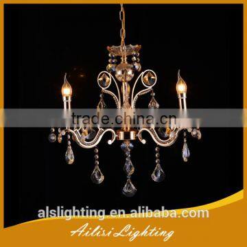 Antique Traditional Popular 3 Lights Crystal Chandelier With Scallop Drops