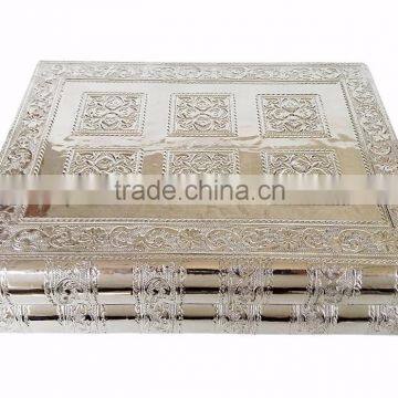 SILVER METAL FINISH PREMIUM WOODEN JEWELLERY BOX / BANGLE BOX photo-3