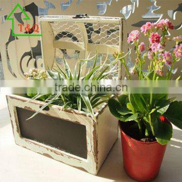Rustic Wooden Herb Blackboard Window Wooden Flower Pot Holder