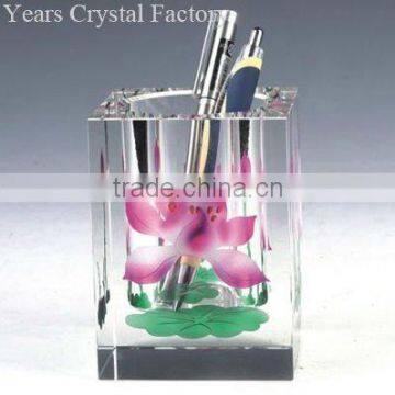 Crystal glass desktop pen holder office sets