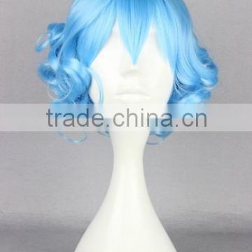 Synthetic short blue curls wig Cosplay Full wig woman wig N434